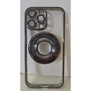 iPhone 14 Pro Max Phone Case - Clear Phone Case with Black Accents - Magsafe